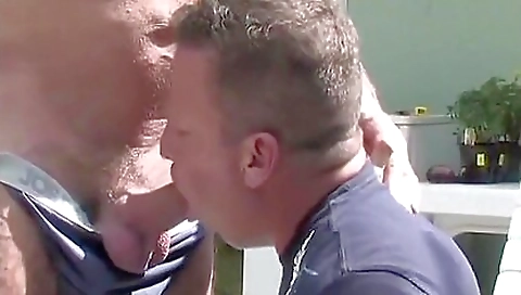 Busty mature lady enjoys her stepfather fucking in the open air
