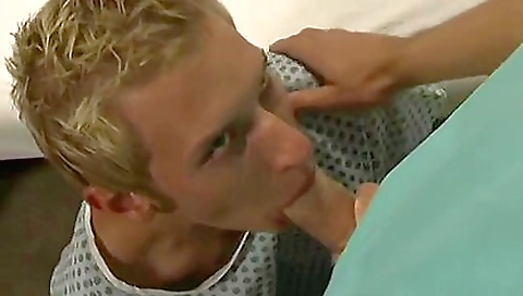 Cute blonde medical student gets cured by his cock