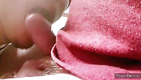 Young chick takes off his clothes and suck his dick