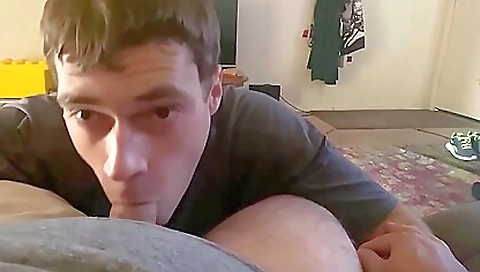 Gay guy sucks deepthroat of sweet ass on a big ass movie clip