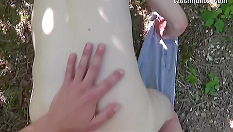 Czech guy pounded outside with a cock in pov video