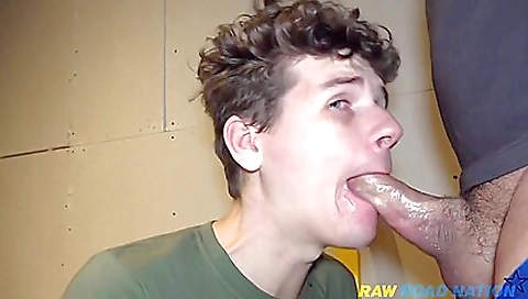 Hot guy fucks his friend's face after bareback sex