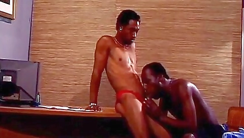 Hot black dress scene with a young homo showing his sexy body